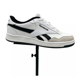 Reebok Youth Boy's Tech Canvas Casual Sneakers Size 2 White/Black‎ Lace up Shoes